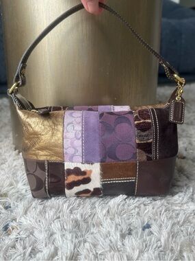 COACH VINTAGE 2005 RARE HOLIDAY LIMITED EDITION PATCHWORK MINI BAG